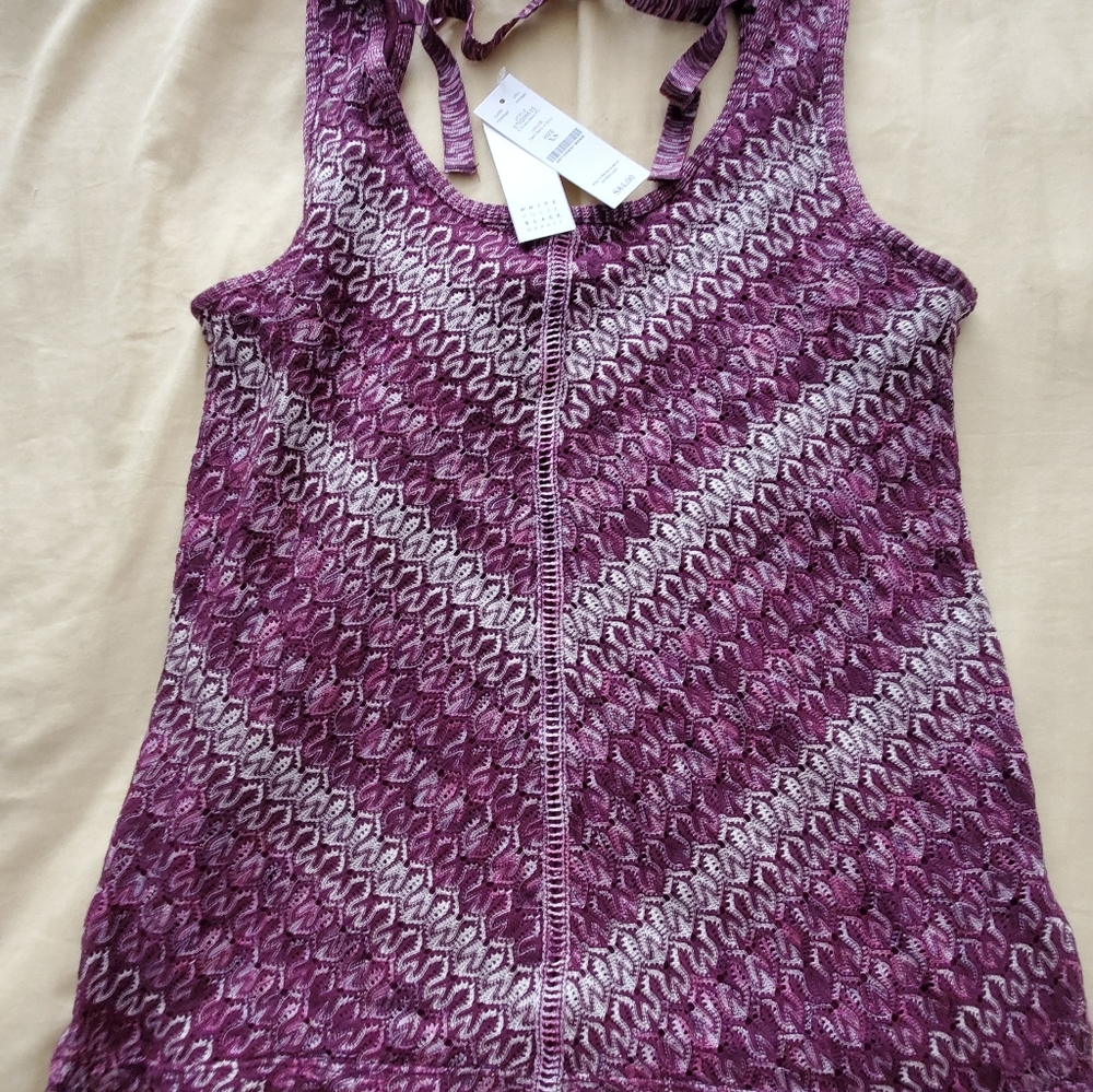 WHBM Sleeveless tie-back chevron sweater